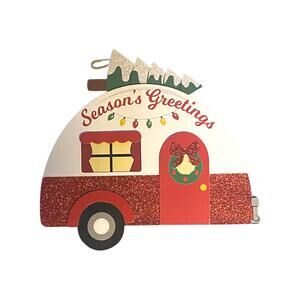 Season’s Greetings Christmas Camper Decor | Holiday Camper Sign | Retro RV Decor